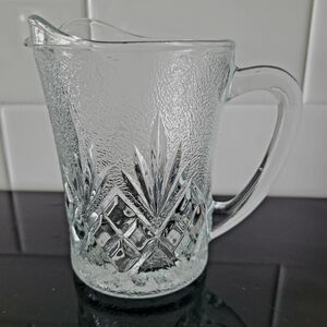 Vintage Clear Glass Water / Milk Pitcher 10 oz